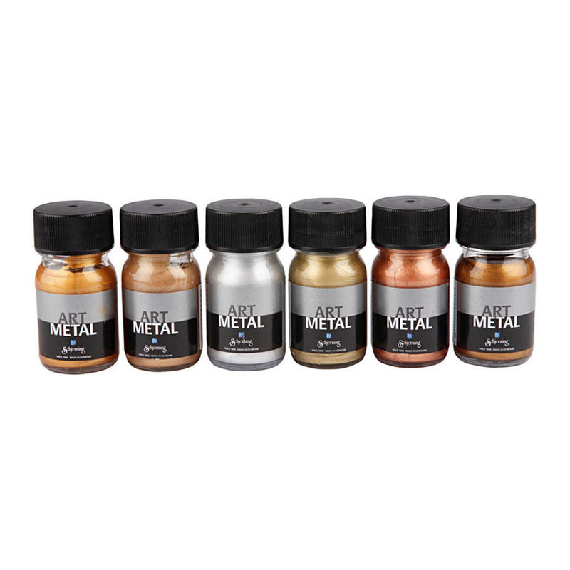 Creativ company hobbyverf metallic kleuren, 6x30ml