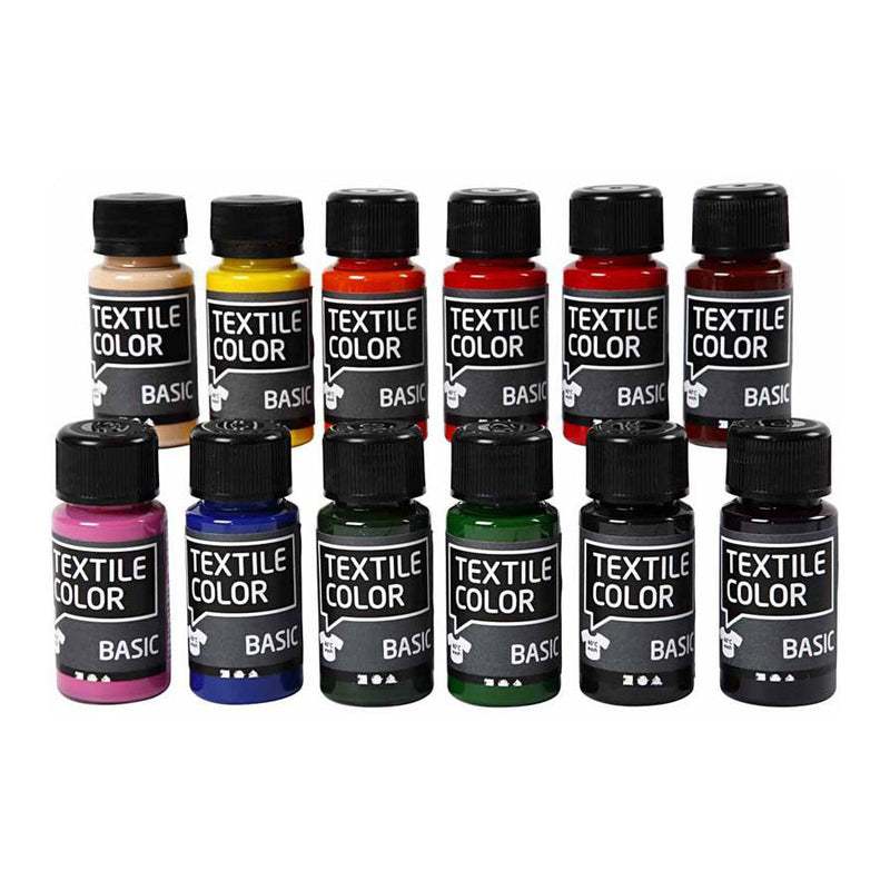Pintura textil semi-cobradora de color textil de la empresa de creativ, 12x50ml