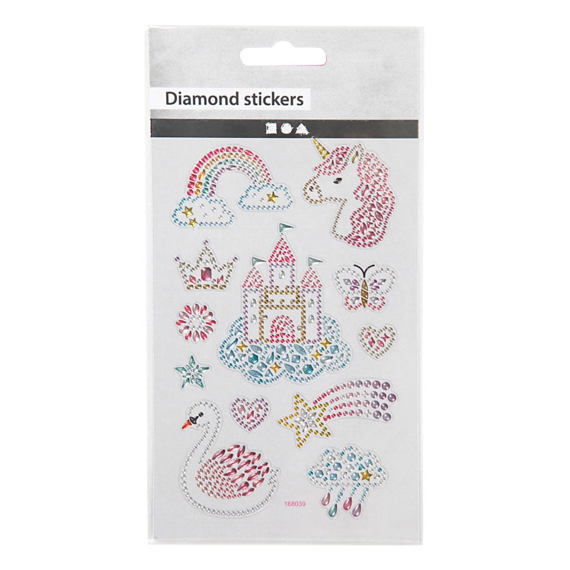 Creativ company diamant stickers eenhoorn, 1 vel