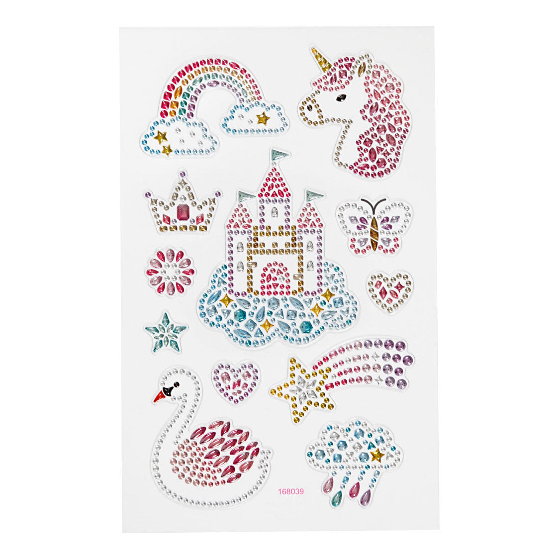 Creativ company diamant stickers eenhoorn, 1 vel