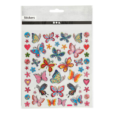 Creativ Company Stickers Bloemen en Vlinders, 1 Vel