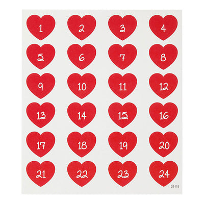 Creativ Company Stickers Heart con número, 1 hoja