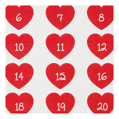 Creative Company Stickers Heart with Number, 1 foglio