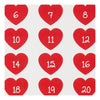 Creativ Company Stickers Heart con número, 1 hoja