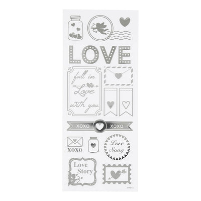 Pegatizas de creativ Company Silver Love, 1 hoja
