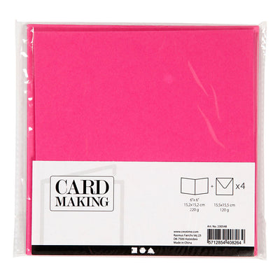 Creative Company Cards and Welves Dark Pink, 4st.