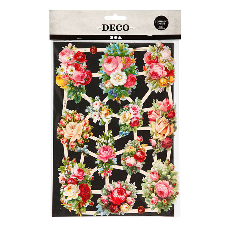 Creativ company vintage plaatjes, lentebloemen, vel 16,5x23,5 cm, 2 vel 1 doos