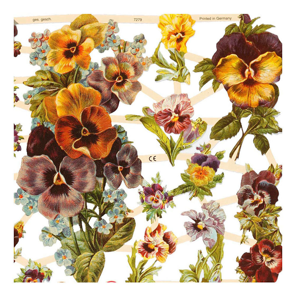 Creativ Company Piatti vintage Pansy, 2 fogli