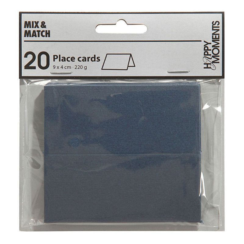 Creativ company naamkaarten, afm 9x4 cm, 220 gr, blauw, 20 stuk 1 doos