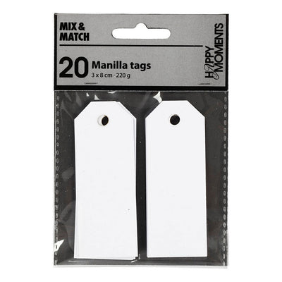 Creativ Company Etichette Manila bianche, 20 pz.
