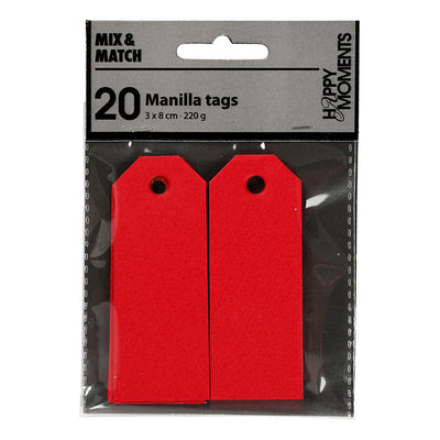 Creativ Company Etichette Manila rosse, 20 pz.