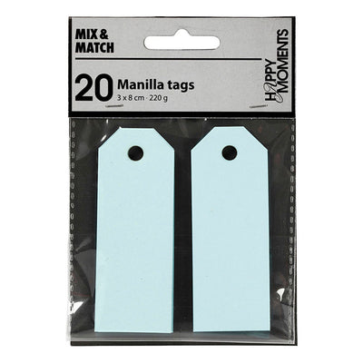 Creativ Company Etichette Manila azzurro, 20 pz.