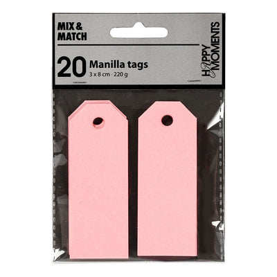 Creativ Company Etichette Manila rosso chiaro, 20 pz.