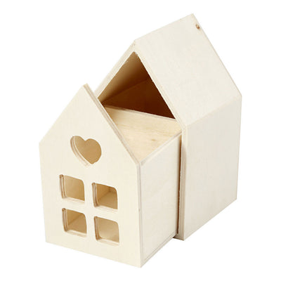 Creativ Company Casa in legno con cassetto, 10,8 cm
