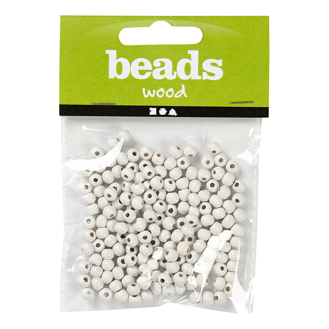 Creativ Company Cuentas de Madera Blancas, 150pcs.