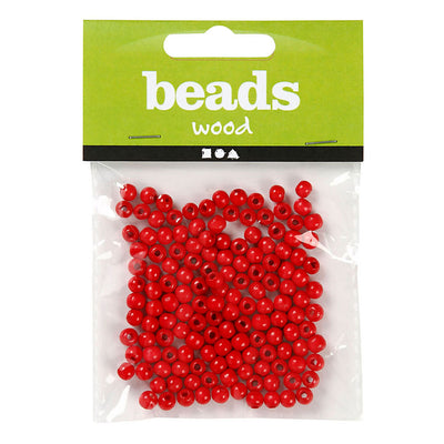 Creativ Company Perline di legno rosse, 150 pz.