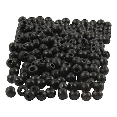 Creative Company Wooden Beads Black, 150st.