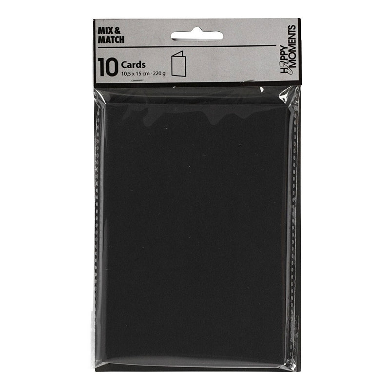 Creativ company kaarten, afmeting kaart 10,5x15 cm, 220 gr, zwart, 10 stuk 1 doos
