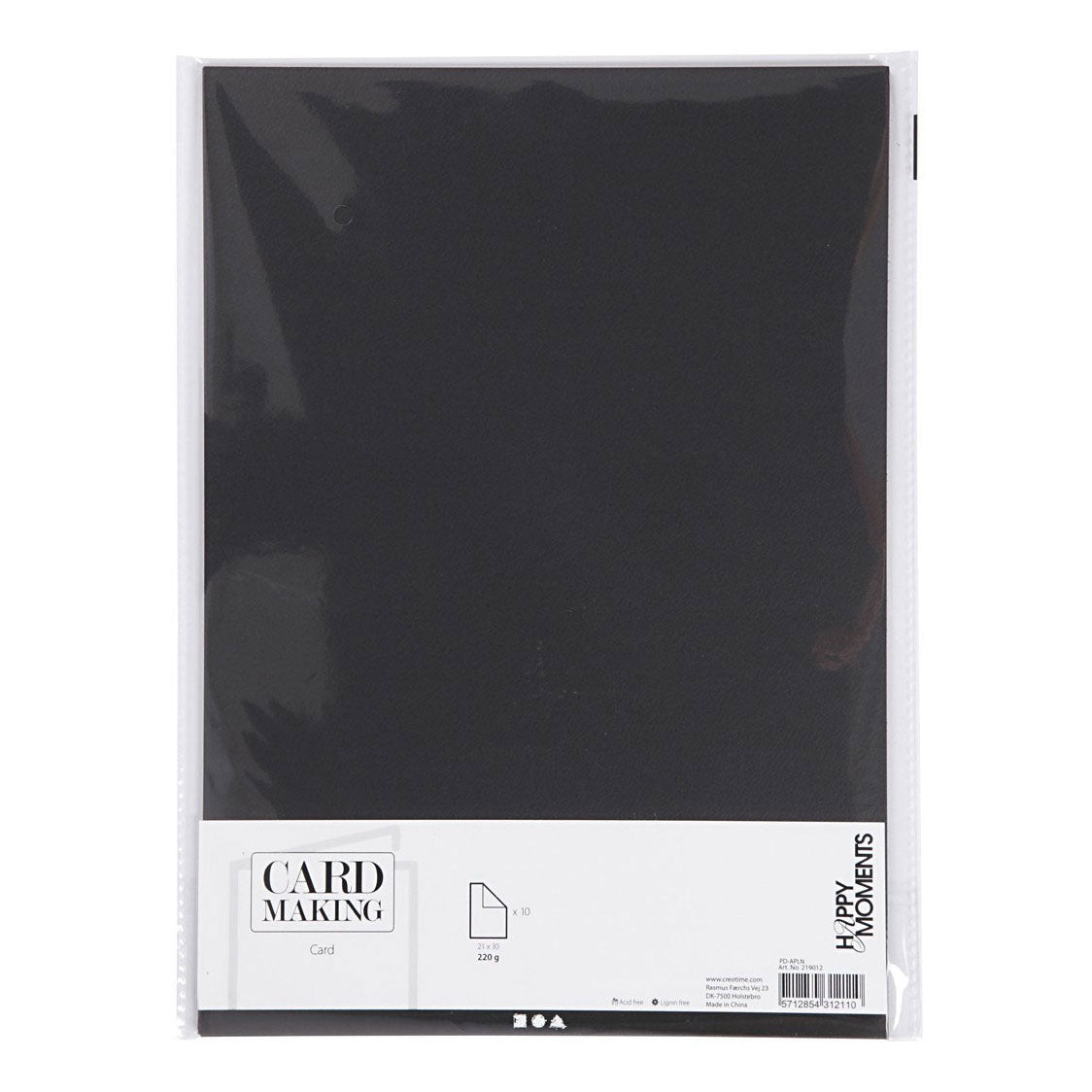 Creativ Company Cartone nero A4 220g, 10 pezzi.