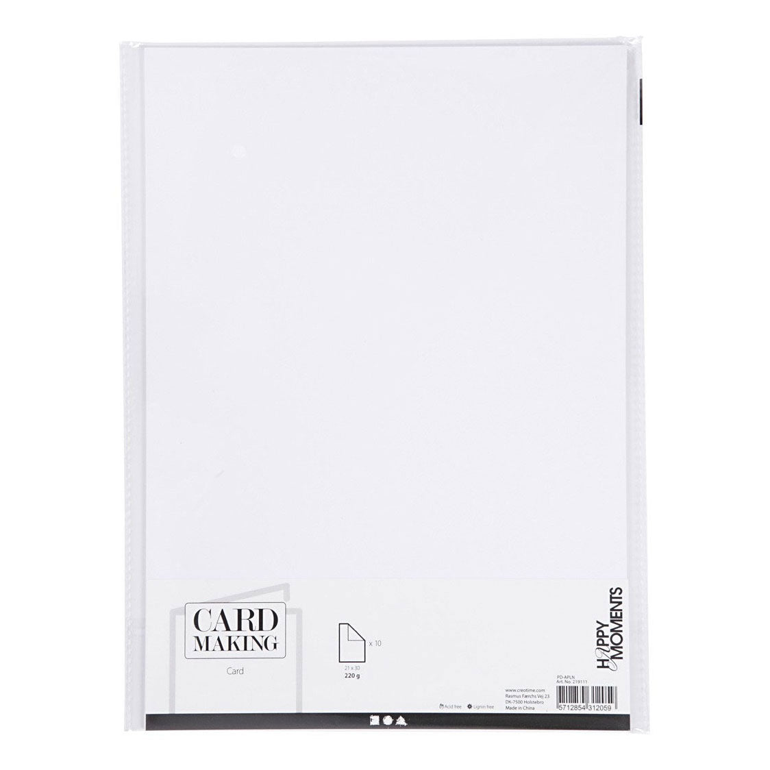 Creativ Company Cartón blanco hueso A4 220 g, 10 unid.