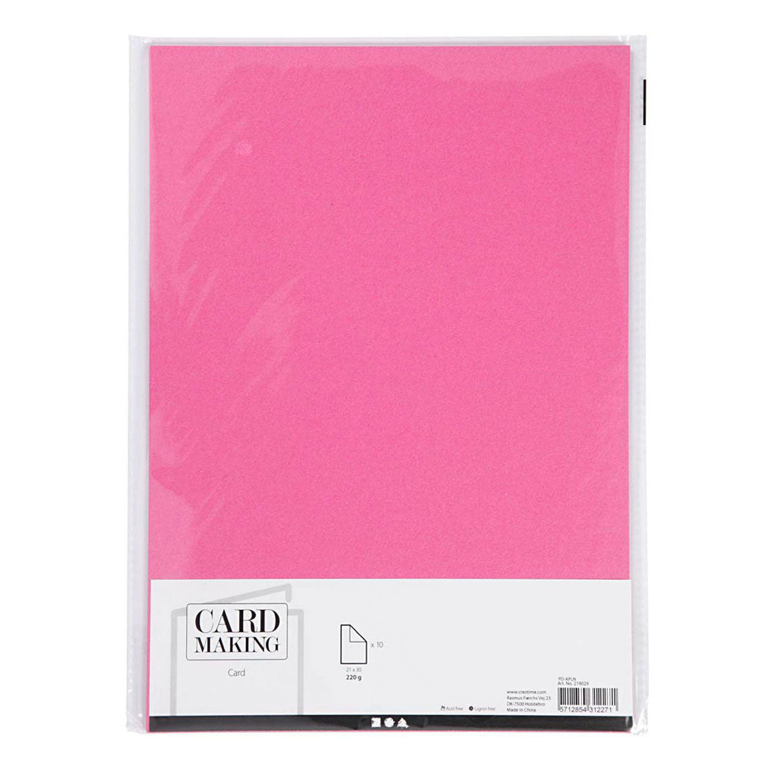 Creativ Company Cartone rosa A4 220g, 10 pezzi.