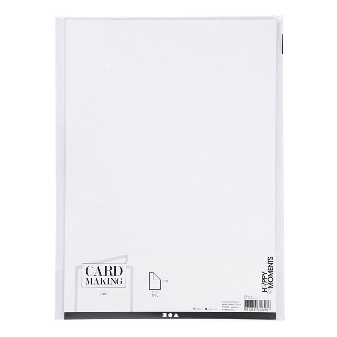 Creativ Company Cartone bianco A4 220g, 10 pezzi.