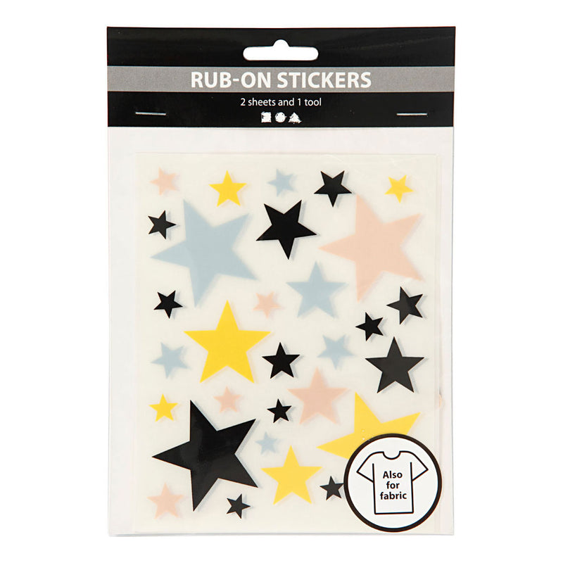 Creative Company Rub-on Stickers Stars, 2 fogli