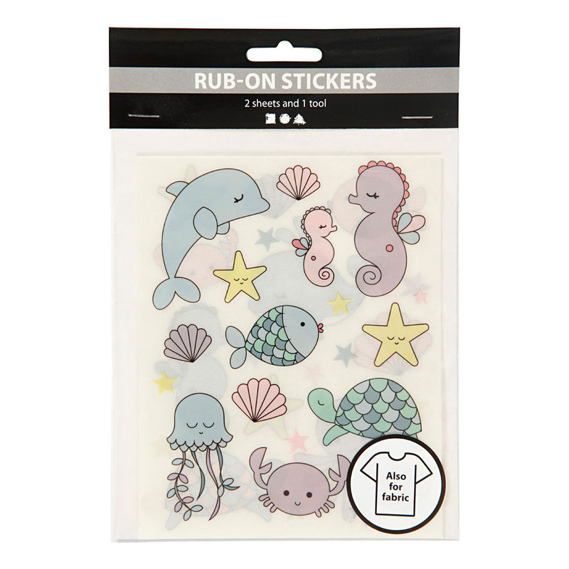 Creativ Company Rub-on Stickers Ocean, 2 hojas