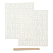 Creativ company rub-on stickers letters en cijfers wit, 2 vellen - afbeelding 1