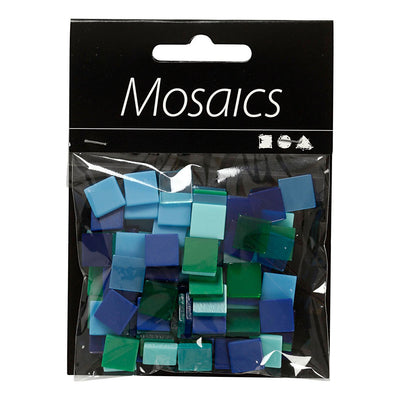 Creativ Company Mini Mosaico Blu Verde 10x10mm, 25 grammi