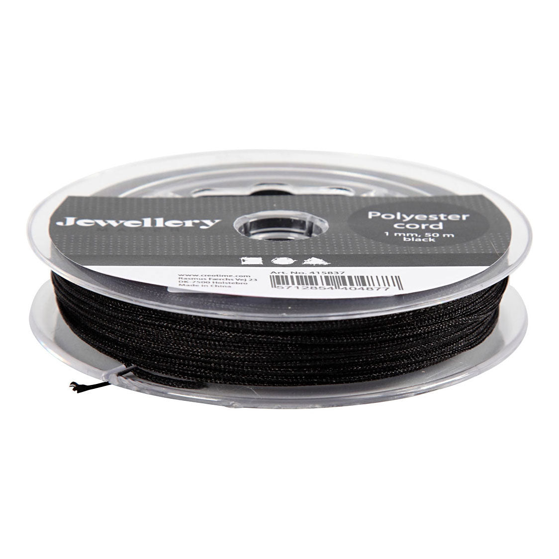 Creative Company Polyester Cord Black, 50m