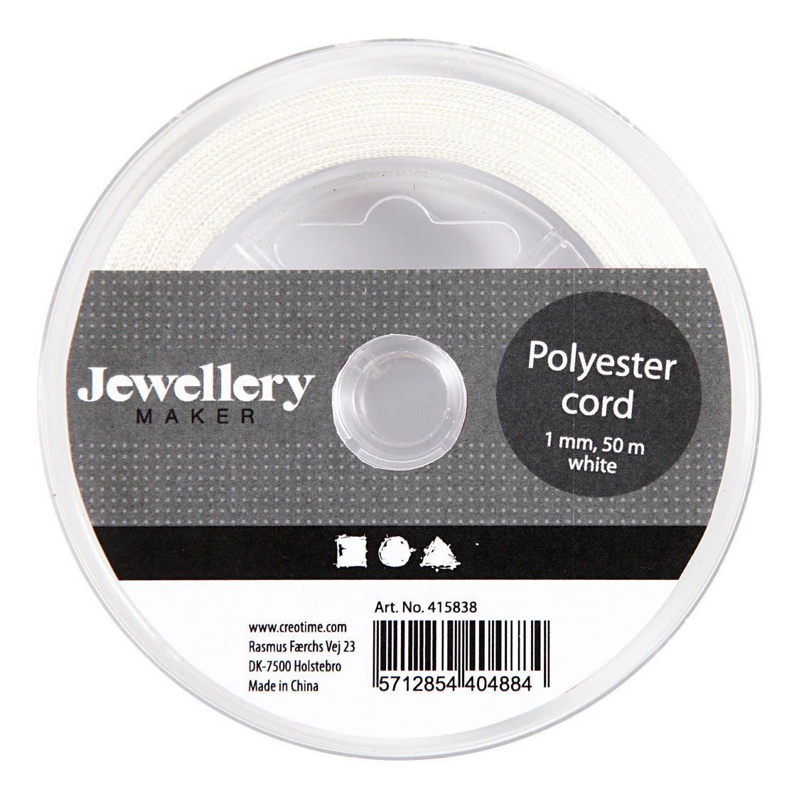 Creativ company polyester koord wit, 50m