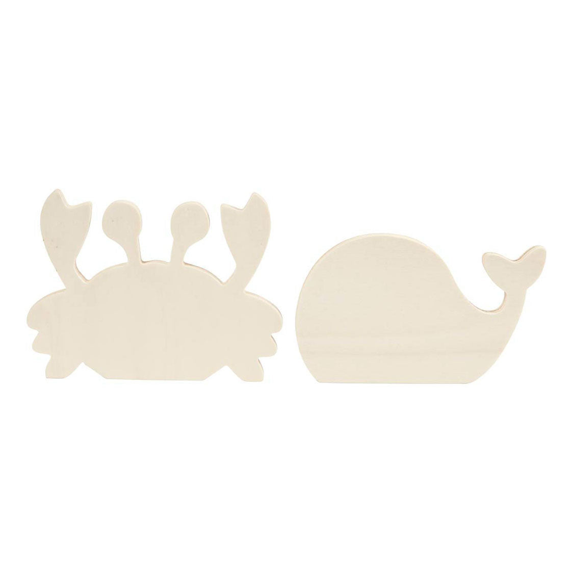 Creativ Company Animales Marinos de Madera Cangrejo y Ballena, 2pcs.