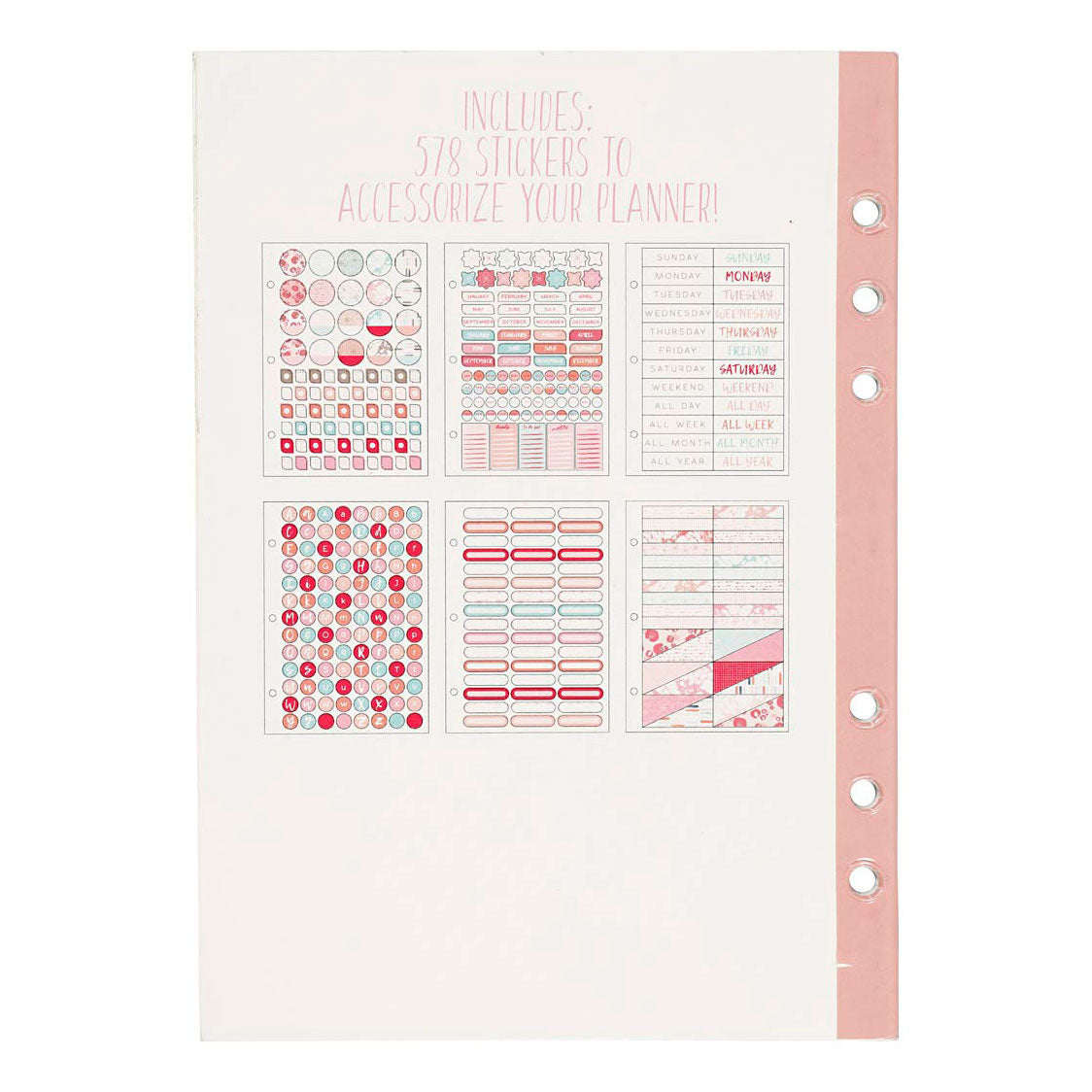 Creativ company stickerboek, aquarel, a5, goud, rood, koraal, 1 stuk