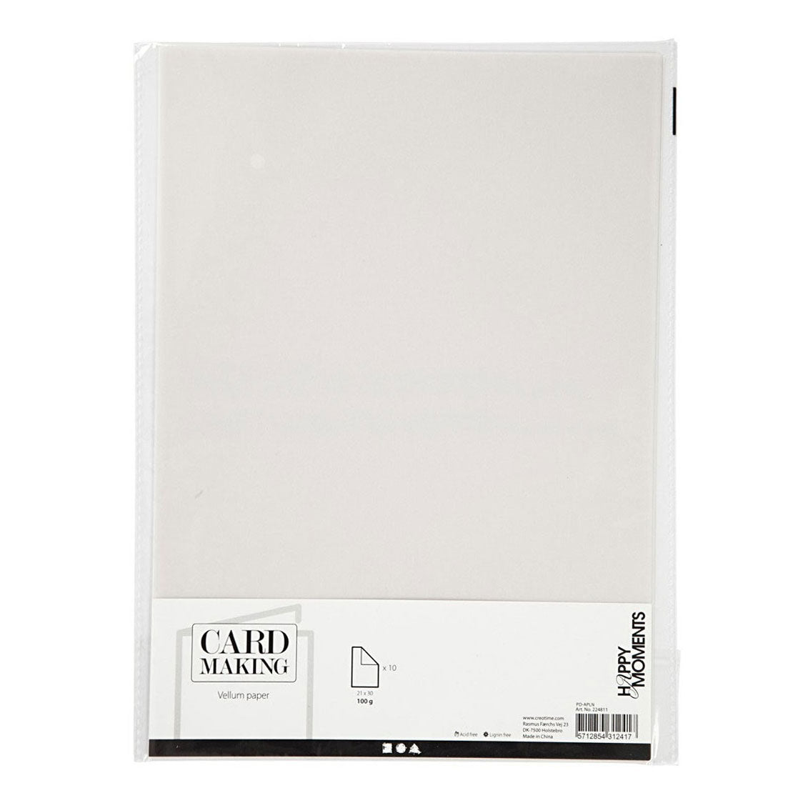 Creativ Company Carta pergamena A4 bianco sporco, 10 fogli