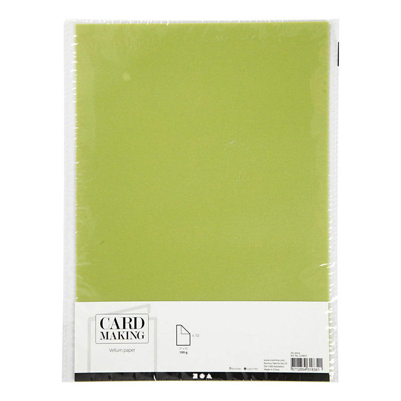 Creativ company vellumpapier, a4, vel 210x297 mm, 100 gr, lichtgroen, 10 vel 1 doos