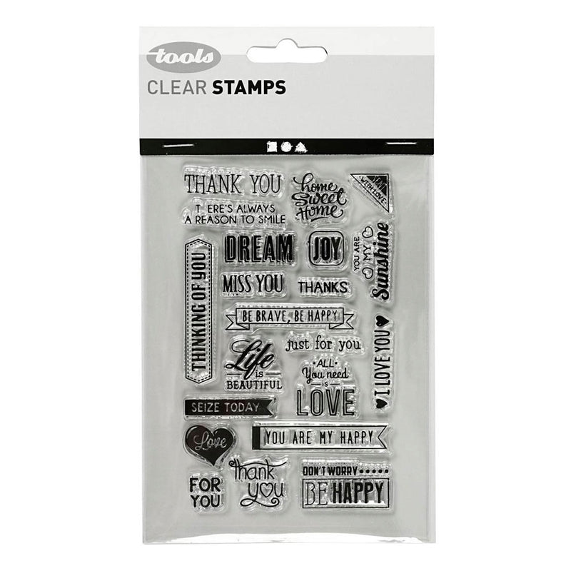 Creativ company silicone stempels, engelse tekst, vel 11x15,5 cm, 1 vel