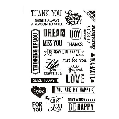 Creative Company Silicone Stamps Testo inglese. 1 foglio