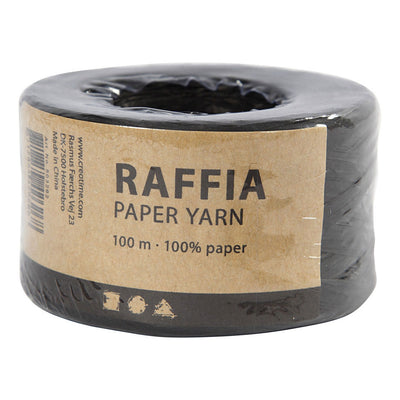 Creative Company Paper Rafia Yarn Black, 100m