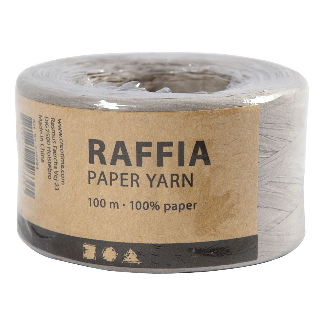 Creativ Company Rafia de papel gris claro, 100m