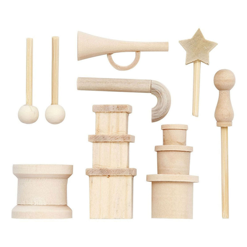 Creativ Company Small Wooden Accessories for Decoration Set, 13dlg.