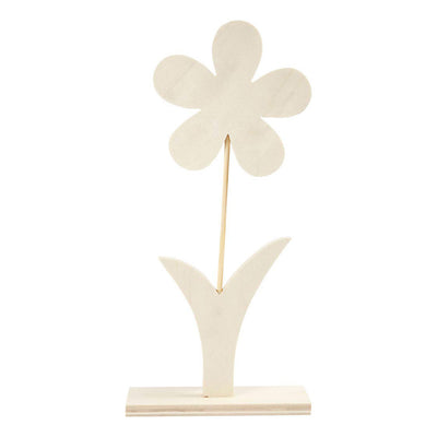 Creativ Company Fiore di legno con piede, 26 cm