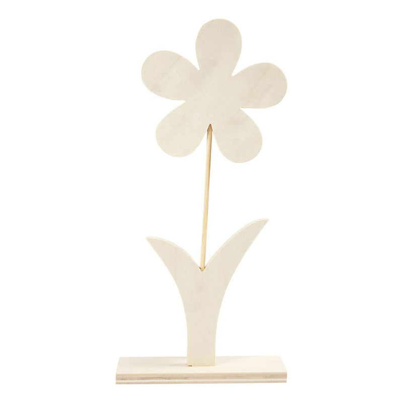 Creativ Company Wooden Flower con pie, 26 cm