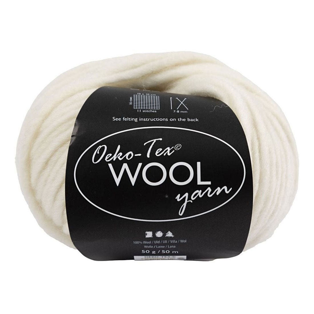 Creativ Company Wol Yarn fuera de blanco, 50m