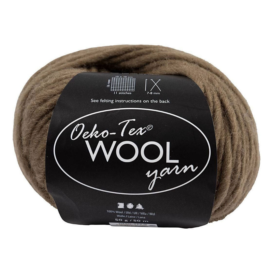 Creativ Company Filato di lana marrone chiaro, 50m