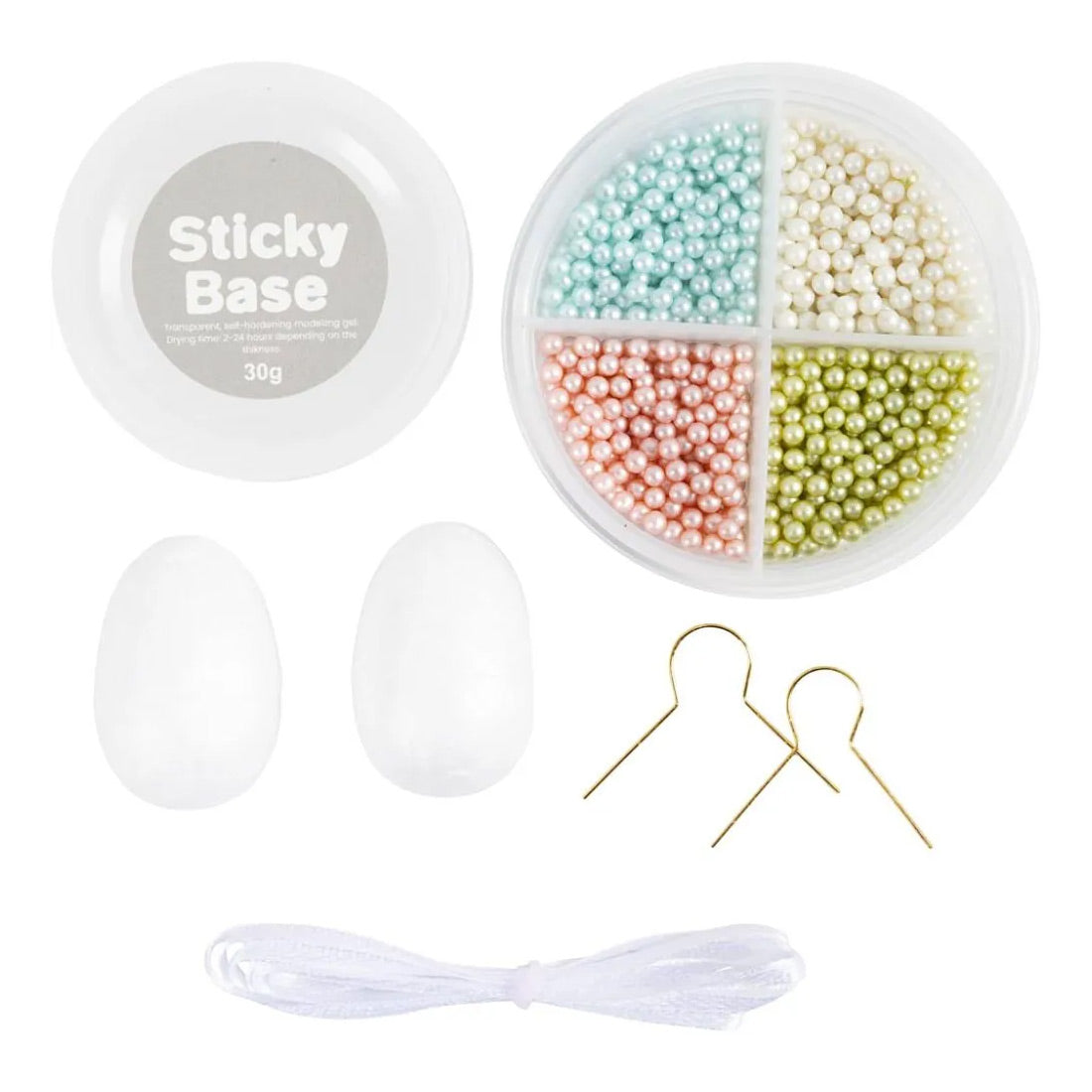 Creativ Company Mini HobbySet modeling egg with beads, 2st.