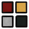 Inchiostro per timbri Creativ Company Oro Verde Lime Natale Rosso Argento, 4 pz.