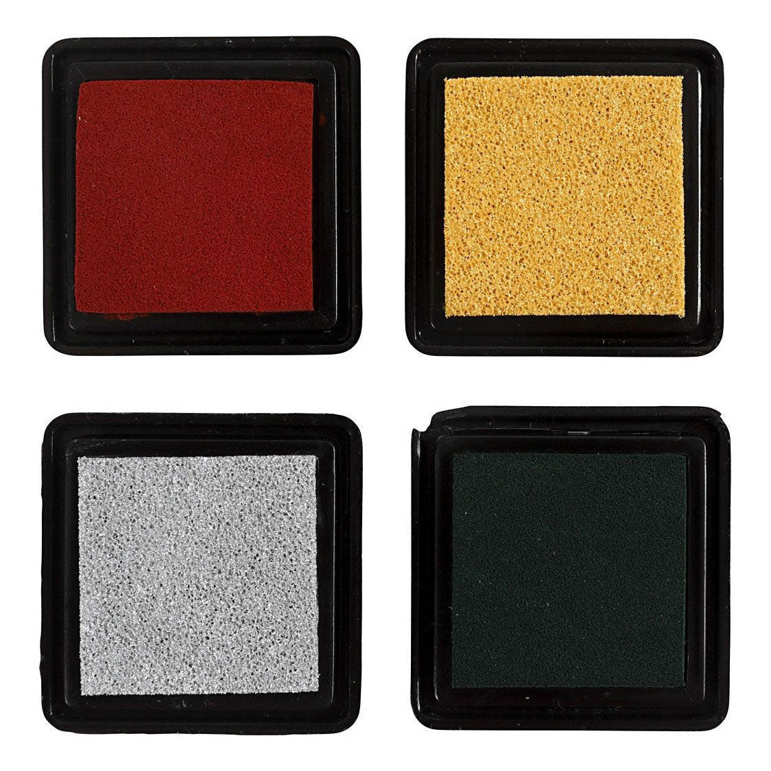Inchiostro per timbri Creativ Company Oro Verde Lime Natale Rosso Argento, 4 pz.