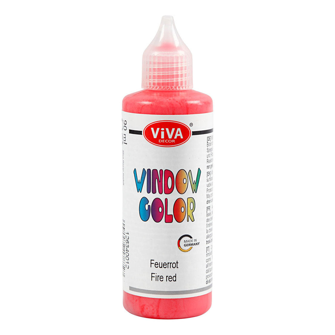 Creativ Company Window Color Sticker en Glasverf Rood, 90ml