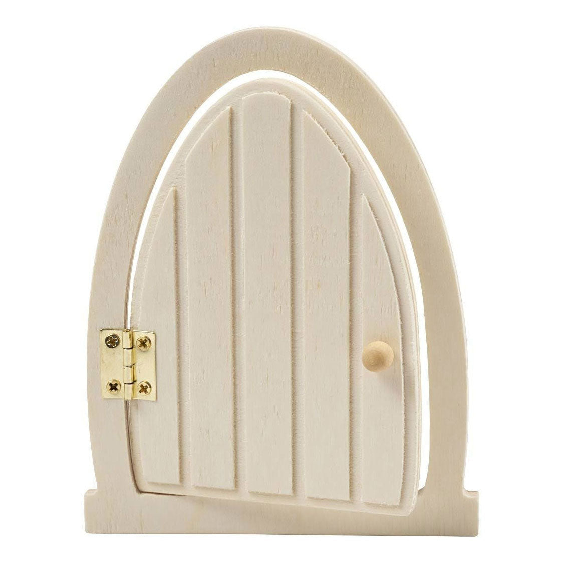 Puerta de miniatura de madera de Creativ Company con bisagras, 13x10 cm